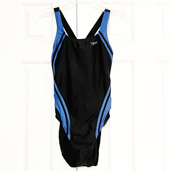 Speedo Black & Blue Swimsuit One-Piece Race Quantum Splice Super Pro Powerflex 6 - Picture 11 of 14